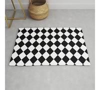 Harlequin Diamond Black and White Non Slip Entryway Rugs for Indoor Outdoor Entrance Floor Door Mat Dries Quickly Kitchen Mat Natural Durable Easy to Maintain 36x24 Inch