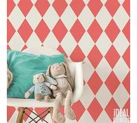 Harlequin Diamond Pattern Stencil | Home Nursery Wall Decorating Art & Craft Stencil | Paint Walls Fabrics & Furniture | 190 Mylar Reusable Stencil (L/ 36X54CM)