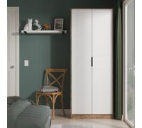Harlequin Double Wardrobe in White Matt & Vintage Oak - Ready Assembled - Lewis's Home | TJ Hughes