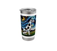 Harlequin Great Dane Starry Night Art - Gift for Dog Lovers Stainless Steel Insulated Tumbler