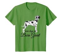 Harlequin Great Dane T-Shirt | Some Dogs are Born Great T-Shirt, Youth, Grass Green, Medium