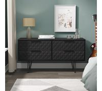 Harlequin Large Chest of Drawers Black 4 Drawers 115cm