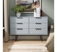 Harlequin Large Chest of Drawers Light Blue 6 Drawers 115cm