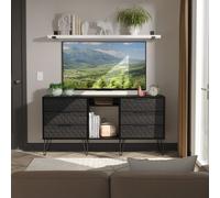 Harlequin Large Sideboard Black 2 Shelves 6 Drawers 152cm