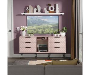 Harlequin Large Sideboard Pink 2 Shelves 6 Drawers 152cm