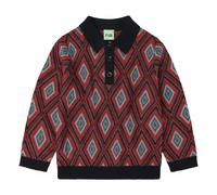 Harlequin Merino wool polo shirt Navy blue 2/3 years
