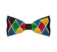 Harlequin Rhombuses Men's Pre-tied Bowties Adjustable Bow Tie Funny Necktie For Wedding Party