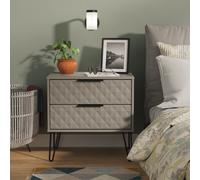 Harlequin Side Table Grey 2 Drawers 60cm
