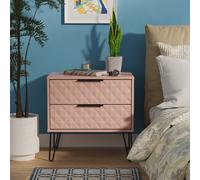 Harlequin Side Table Pink 2 Drawers 60cm