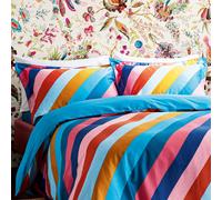 Harlequin Sophie Robinson Sherbet Stripe Double Duvet Cover Set, Lapis
