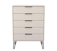 Harlequin Tall Chest of Drawers Off-White 5 Drawers 109cm
