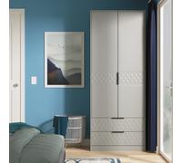 Harlequin Tall Wardrobe Grey 2 Drawers 197cm