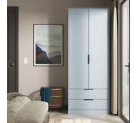 Harlequin Tall Wardrobe Light Blue 2 Drawers 197cm