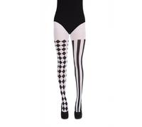 Bristol Novelty Ladies Harlequin Tights Hat, Black & White, One Size UK
