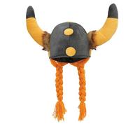 Harlequin Viking Hat With Plaits Adults