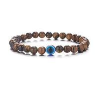 Harlermoon Evil Eye Beads Bracelet Handmade Adjustable Natural Stretch Beads Bracelets Amulet Turkish Good Luck Protection Kabbalah Jewelry For Women Men, adjustable, Stone, no gemstone