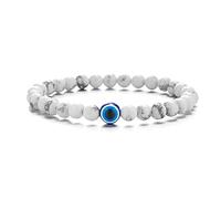 Harlermoon Evil Eye Beads Bracelet Handmade Adjustable Natural Stretch Beads Bracelets Amulet Turkish Good Luck Protection Kabbalah Jewelry For Women Men, adjustable, Stone, no gemstone