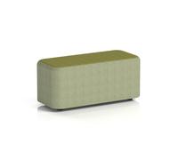 Harlestone Small Rectangular Stool In Rivet Fabric - Burnish Body Olive Top
