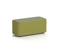 Harlestone Small Rectangular Stool In Rivet Fabric - Olive Body Burnish Top