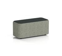 Harlestone Small Rectangular Stool In Rivet Fabric - Vitreous Body Charcoal Top