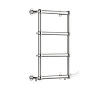 Harley Chrome Electric Traditional Heated Towel Rail Bathroom Radiator Heater - Fixed Temperature PTC Element - 500mm (w) x 750mm (h) - 300 Watts