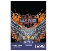 Harley_David_Son Jigsaw Puzzles Puzzles for Adults Kids. 1000 Pieces Moto Impossible Challenge Toy Educational Games Home Decoration for Adults& Kids Age 14 Years Up 38x26cm/1000pcs