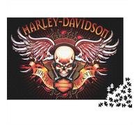 Harley_David_Son Jigsaw Puzzles Puzzles for Adults Kids. 1000 Pieces Moto Whimsical Challenge Toy Educational Game Home Decoration for Adults& Kids Age 14 Years Up 500pcs (52x38cm)