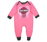 HARLEY-DAVIDSON Baby Girls' Glittery Interlock Footed Coveralls, Pink 3000913 - Pink - 9-12 Months