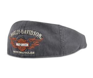 Harley-Davidson flame graphic, ivy cap, men's hat, 99537-11VM - Black - M