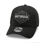 HARLEY-DAVIDSON Men's Baseball Cap Bar & Shield Motorcycle Cap Biker Cap Baseball Cap Made of Cotton with Stretch Band, black / white, S