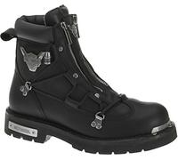HARLEY-DAVIDSON Men's Brake Light Motorcycle Boots, Twin Zippers. Wide D91680 Black