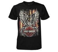 HARLEY-DAVIDSON Men's Custom Freedom Short Sleeve Crew Neck Tee - Black - Black - Medium