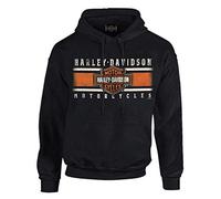 Harley-Davidson Men's Custom Iconic B&S Fleece Pullover Hoodie - Solid Black - black - Large