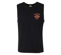 Harley-Davidson Men's Eagle Piston Crew-Neck Sleeveless Cotton Muscle Tee, Black, Black, XL