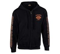 Harley-Davidson Men's Eagle Piston Long Sleeve Full-Zip Hoodie, Black 30299950, Black, M