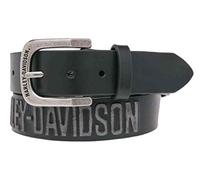 Harley-Davidson Men's Embossed Highway To Hell Leather Belt, Black HDMBT10853BLK - Black -