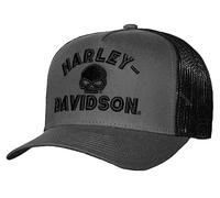 Harley-Davidson Men's Gate Arch Adjustable Snapback Mesh Trucker Hat - Gray, Gray, One Size