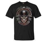 HARLEY-DAVIDSON Men's Ghoulish Skull Crew-Neck Short Sleeve T-Shirt - Black, Black, 3XL