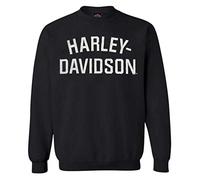 Harley Davidson Men's Heritage Pullover Crew Sweatshirt Black H-D 30296636 - Black -