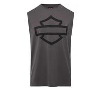 Harley-Davidson Men's Open Bar & Shield Sleeveless Muscle Shirt, Charcoal, Gray, Medium