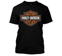 Harley-Davidson Men's Orange Bar & Shield Black T-Shirt 30290591 M