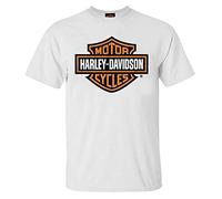 Harley-Davidson Men's Orange Bar & Shield White T-Shirt 30290590