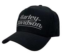Harley-Davidson Mens Reflective H-D Curved Bill Snapback Adjustable Baseball Cap Black