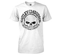 HARLEY-DAVIDSON Men's T-Shirt, Willie G Skull Short Sleeve Tee, White 30296643