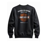 Harley-Davidson Military, Exclusive Military Overseas Tour, Bar and Shield Men’s Sweatshirt, Black, Medium