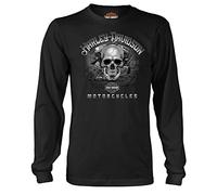Harley-Davidson Military - Men's Black Graphic Long-Sleeve T-Shirt - USAG Wiesbaden | Live Engine Large