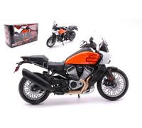 Harley Davidson Pan America 1250 White Orange 1:12 Model 32338 Maisto