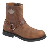 Harley Davidson Scout Mens Brown Zip Biker Motorcycle Chelsea Boots Size UK 7-12