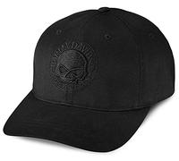 HARLEY-DAVIDSON Willie G® Skull Logo Cap Baseball Cap Biker Cap Motorcycle Baseball Cap Cap Hat with Stretch Band, L