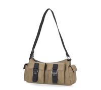 Harley-Davidson Women’s Nylon Shoulder Bag Purse - Zipper Closure with Multi Pocket Handbag - Olive (Hobo)